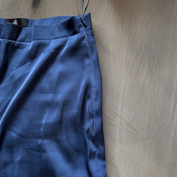 Missguided Petite Satin Wide Leg Trousers Blue - Picture 5 of 8